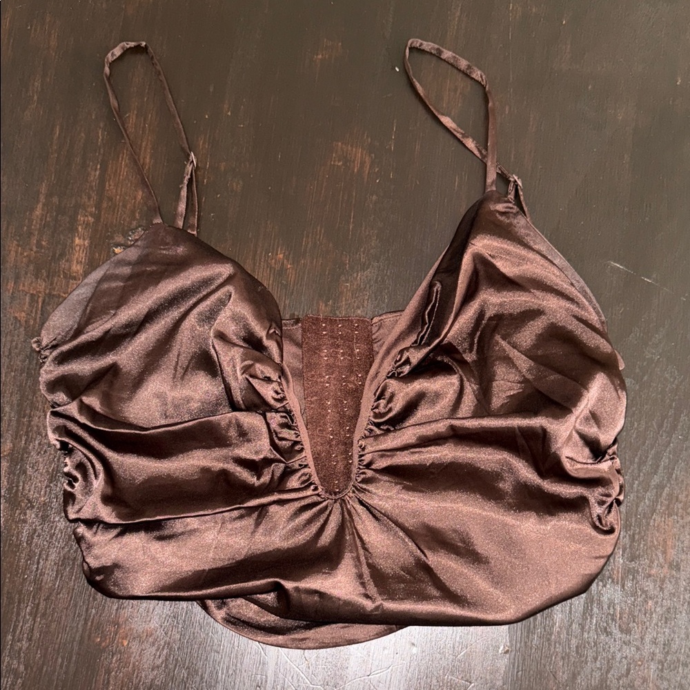 Elegant Brown Satin Corset